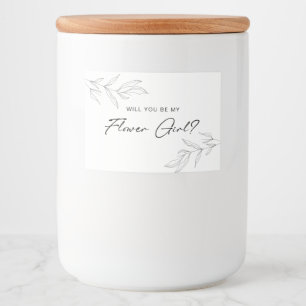 Line Art Foliage Flower Girl Candle Label