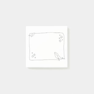 Line art  frame illustration , Whale Post-it Notes