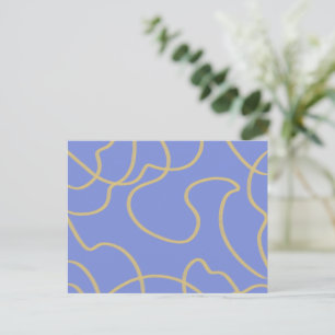 Line Art: Gold on Blue  Postcard