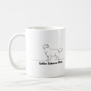 Line Art Golden Retriever Dog Mum Gift Mug 