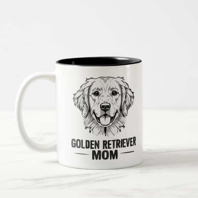 Line Art Golden Retriever Dog Mum Gift Mug (Left)