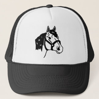 line art horse trucker hat