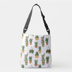 Line Art Houseplants: Vintage Seamless Crossbody Bag