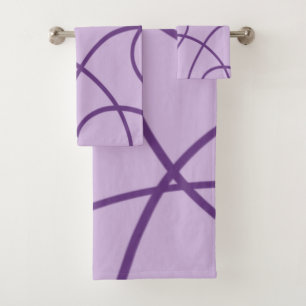 Line Art in Purple Bath Towel Set