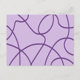 Line Art in Purple Postcard