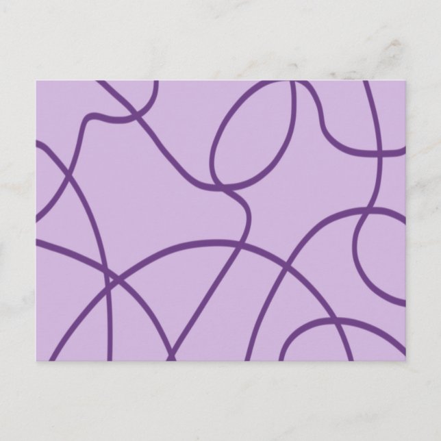 Line Art in Purple Postcard (Front)