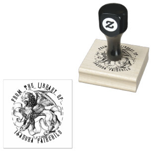 Line Art Lion Scrolls Rubber Stamp