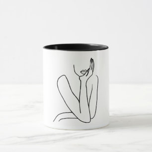 Line Art Mujer - Minimalism Mug