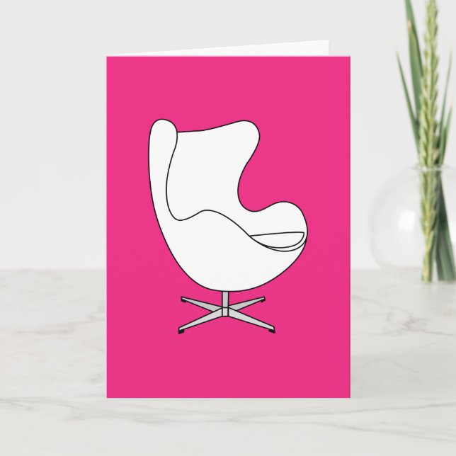 Line art of Egg-chair in 32 colors Card (Front)