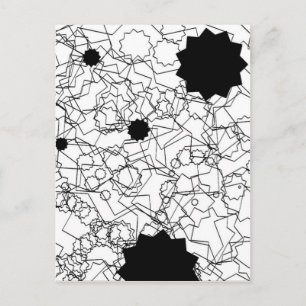 Line Art Pencil Sketch Abstract Design Draw Paper Postcard