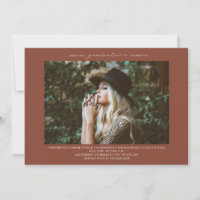 Line Art Photo Terracotta Graduation Party 