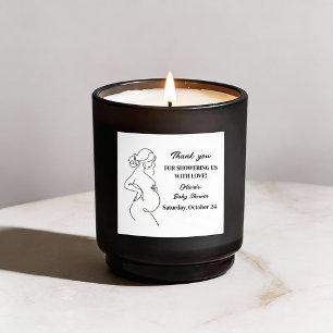 Line Art Pregnancy Minimalist  Classic Round Sticker