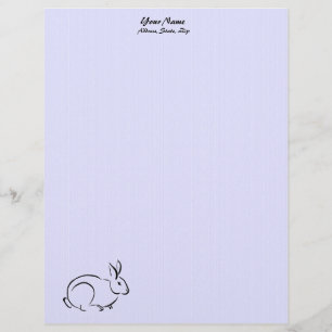Line art rabbit letterhead template