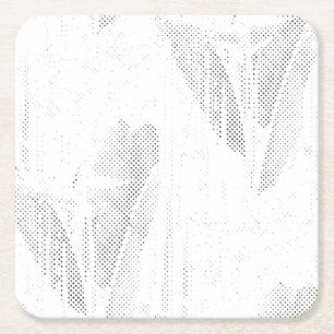 Line art, Seashell, Harp Paper Coaster