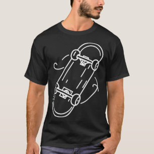 Line Art Skateboarder Skater Skateboard Skateboard T-Shirt