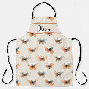 Line Art Stylish Butterflies Apron