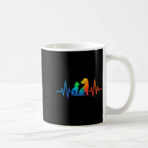 Line Art Veterinary Heartbeat Dog And Cat Lovers V Coffee Mug