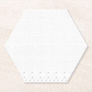 Line art, White Lilac Paper Coaster