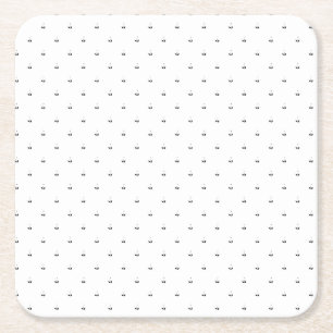 Line art, White Lilac Paper Coaster