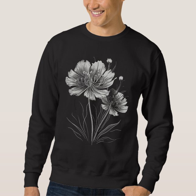 Line Art Wild Flower_2 Sweatshirt (Front)