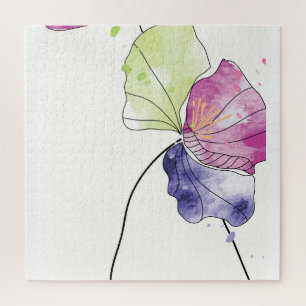 Line art with vibrant colour  jigsaw puzzle
