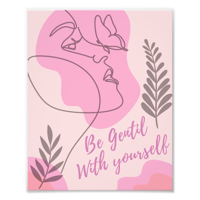 Line Art Woman Face Photo Enlargement Print (Front)