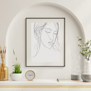 Line Art Woman Minimalist  Poster