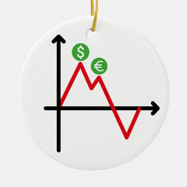 line chart forex exchange ceramic ornament (Front)