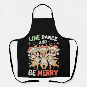 Line Dance And Be Merry Reindeer Christmas Xmas Apron