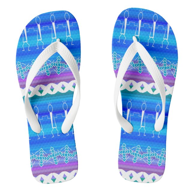 Line Dance Blue Thongs (Footbed)
