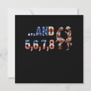 Line Dance Country Music US Flag Cowboy Cowgirl Gi Invitation