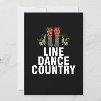 Line Dance Country Square Dance Line Dancing Gift Invitation