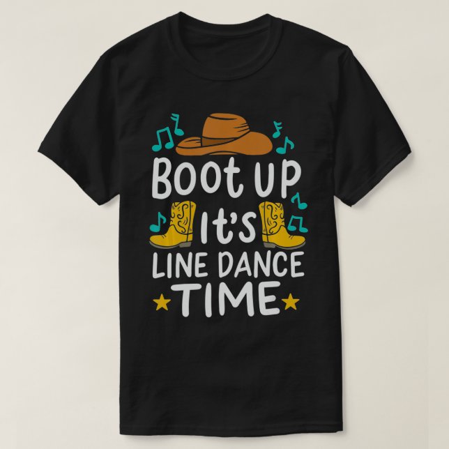 Line dance  Country Western Cowboy Boots,  T-Shirt (Design Front)