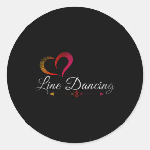 Line Dance Cowboy Line Dancing Classic Round Sticker