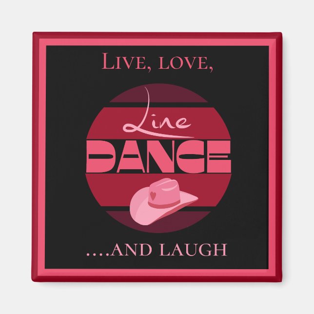 Line dance dancing pink decoration dancer gift magnet (Front)