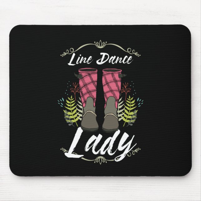 Line Dance Lady Line Dancing Boots Country Gift Mouse Pad (Front)