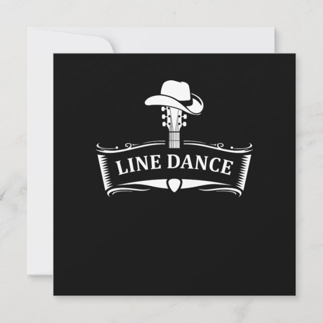 Line Dance Line Dancing Country Cowboy Cowgirl Gif Invitation (Front)