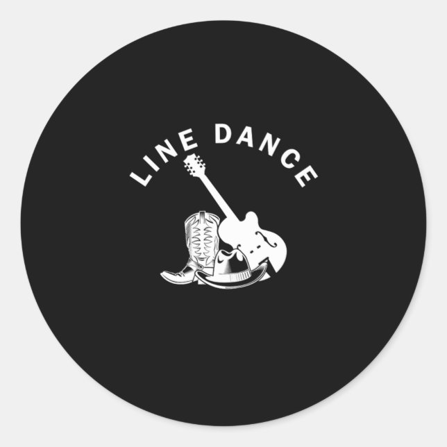 Line Dance Line Dancing Country Western Music Gift Classic Round Sticker (Front)
