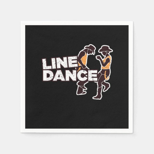 Line Dance Line Dancing Cowboy Boots Country Gift Napkin (Front)