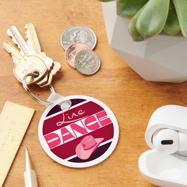 Line dance Love Cowboyhat pink Key Ring (Creator Uploaded)