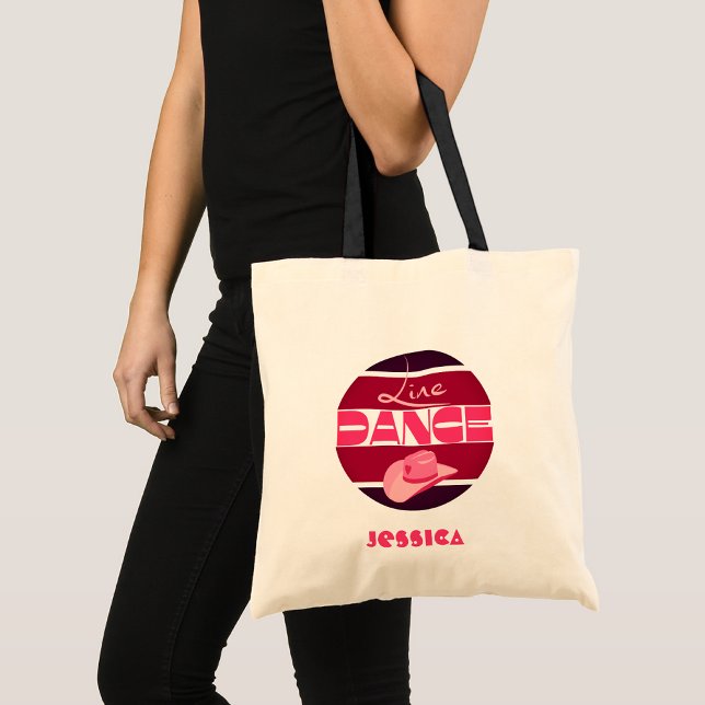 Line dance Love Cowboyhat pink Tote Bag (Creator Uploaded)