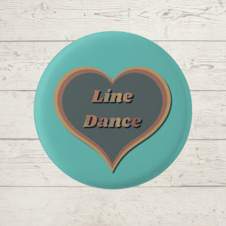 Line dance Love Heart 3 Cm Round Badge