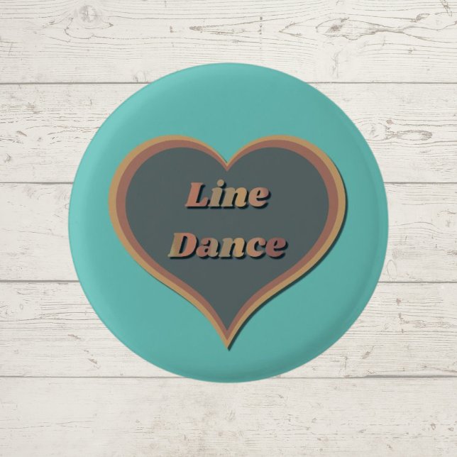 Line dance Love Heart  3 Cm Round Badge (Creator Uploaded)