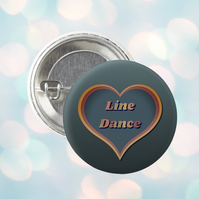 Line dance Love Heart  3 Cm Round Badge (Creator Uploaded)