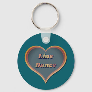 Line dance Love Heart  Key Ring