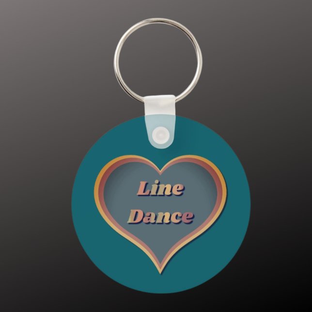 Line dance Love Heart  Key Ring (Creator Uploaded)