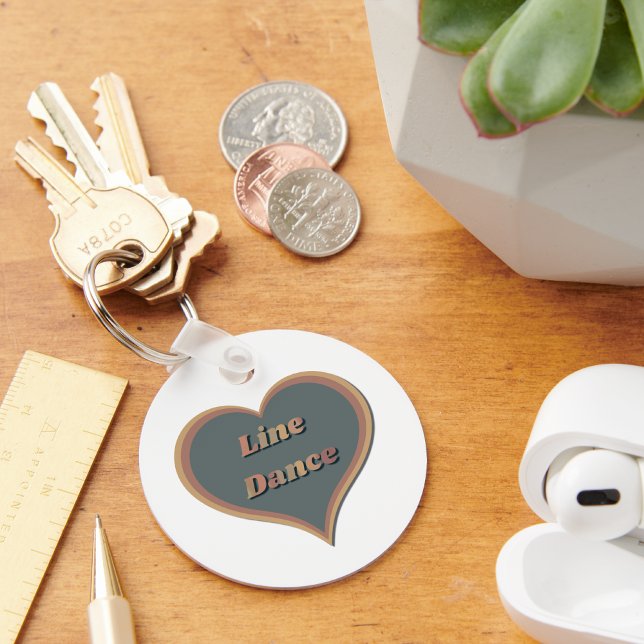Line dance Love Heart  Key Ring (Creator Uploaded)