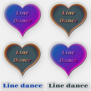 Line dance love hearts Custom-Cut Vinyl Sticker