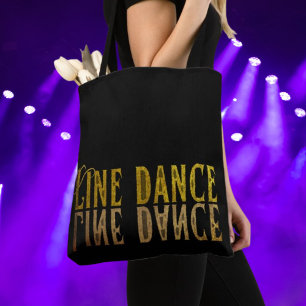 Line dance princess gold name tote bag