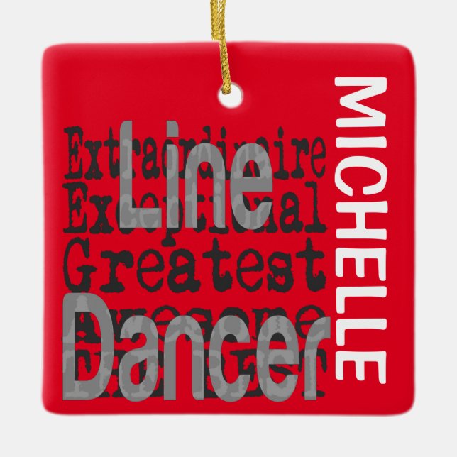 Line Dancer Extraordinaire CUSTOM Ceramic Ornament (Front)
